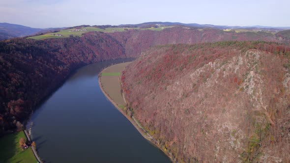 The Danube Loop in the Fall A Meandering Bend in the River