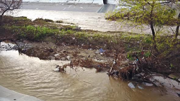 Flood Damage In Los Angeles River