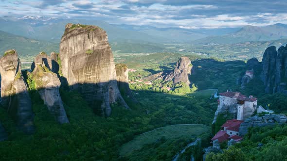 Timelapse of Meteora Monasteries in Greece