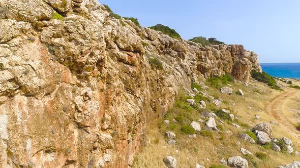 Steep Rocky Cliff Beautiful Tourist Landscape