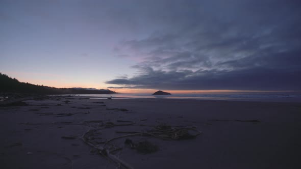 Spectacular morning at Long beach in Tofino, Vancouver Island, Canada