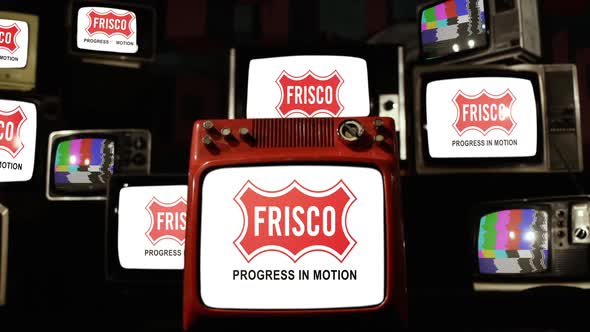 Flag of Frisco, Texas, and Retro TVs.