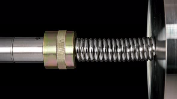 Test of Reliability of a Spring, Compression and Decompression By a Hydraulic Press, Close-up