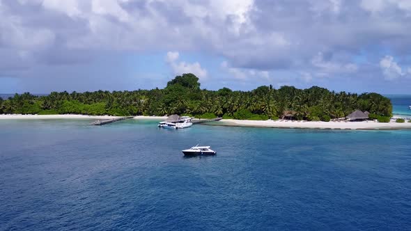 Aerial view sky of sea view beach voyage by blue water and sand background