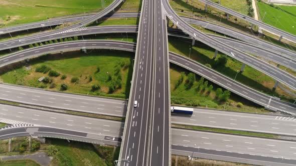 Drone Footage Of A Road Map