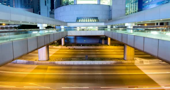 Hong Kong traffic timelapse at night