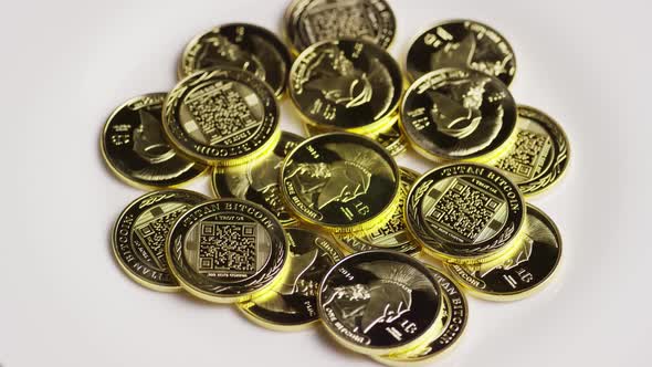 Rotating shot of Titan Bitcoins 