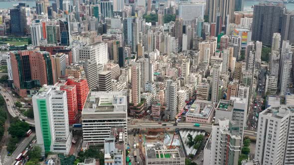 Top down view of Hong Kong city