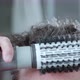 The man is drying his crazy hair, thinning hair - VideoHive Item for Sale