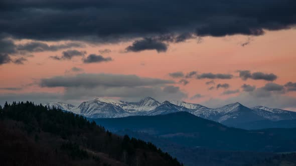 Evening Sky over Mountains