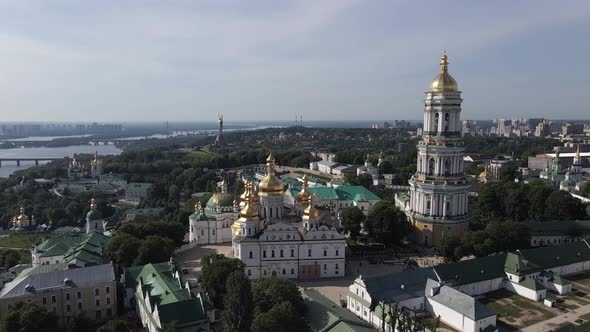 Kyiv Pechersk Lavra, Slow Motion, Aerial View