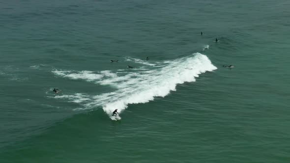 Aerial Footage of People Who are Surfing