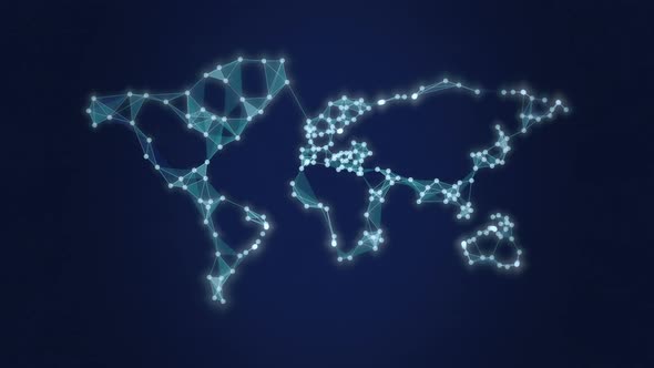 World map connections animation