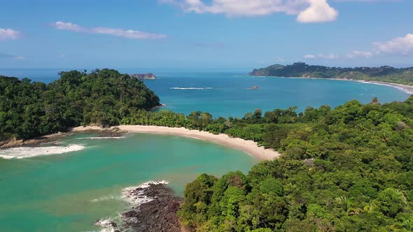 Flying Above a Beach in the Manuel Antonio National Park, Costa Rica