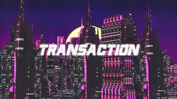 Retro Cyber City Background Transaction