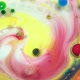 Colorful abstract bubbles and drops on the yellow pink and white water surface - VideoHive Item for Sale