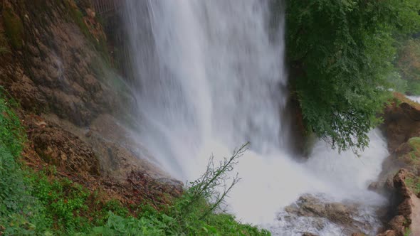 Beautiful view of famous Edessa waterfalls. Greece.