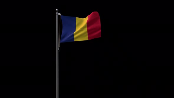 Romania Flag With Alpha 4K