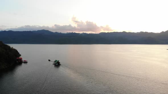 The big reservoir of Srinagarind Dam in Kanchanaburi Thailand.