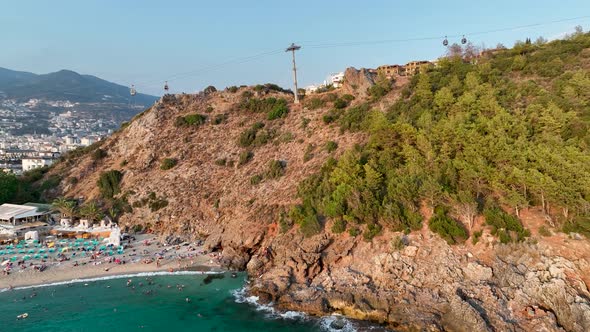 Funicular arial view 4 K Turkey Alanya