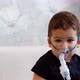 Slow Motion Portrait of a Little Boy in a Medical Mask for Inhalation - VideoHive Item for Sale