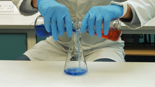 Scientist doing chemical experiment