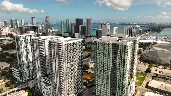 Group Of Apartment Condo Buildings Downtown Miami Fl