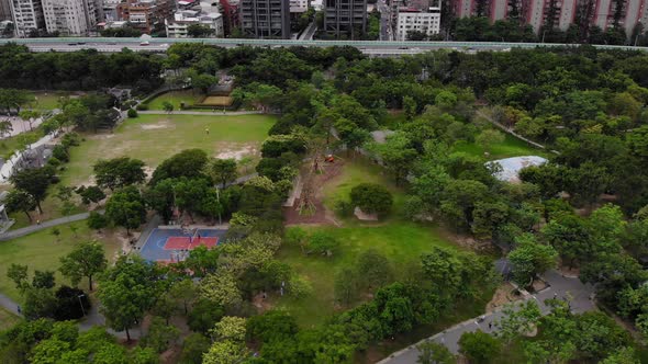 Aerial of Park in taipei city