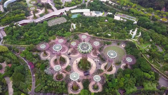 Marina Bay and Garden By the Bay Aerial View in Singapore