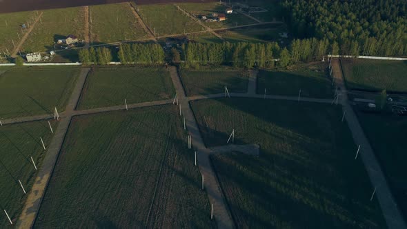 Land with roads for the construction of a cottage village. Aerial 05