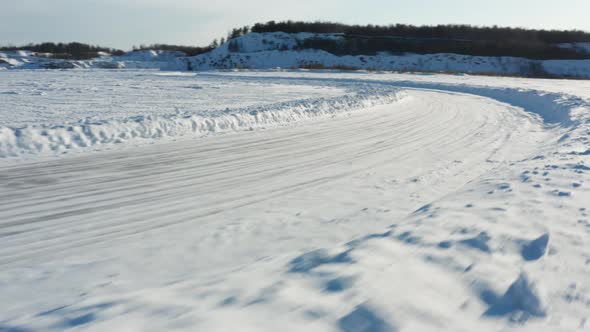 Ice Rally Racing in Winter