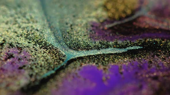 Sparkling Fluid Texture Glitter Flow Ink Wave Gold