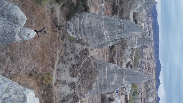 Vertical Video Cappadocia Landscape Aerial View