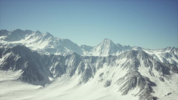 Big Mountain Peaks at Sunny Day