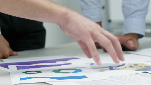 Office Staff Actively Discuss a Project Come to an Agreement Closeup of Hands