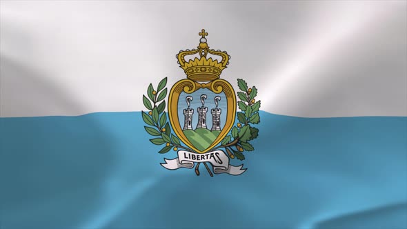 San Marino Waving Flag Animation 4K Moving Wallpaper Background