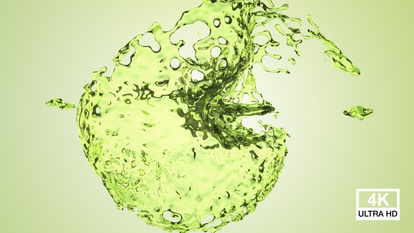 Green Water Collision Splash 4K alt