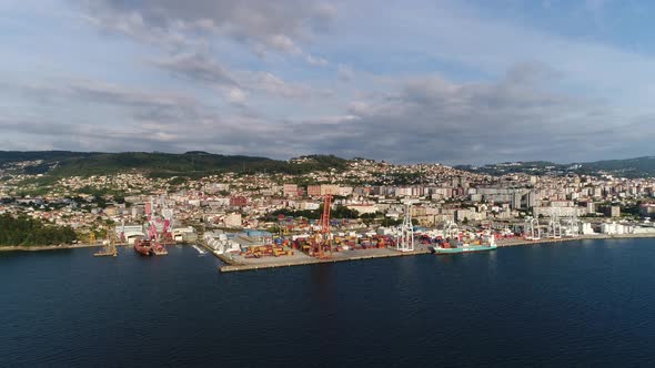 Vigo City Harbor Spain 4k