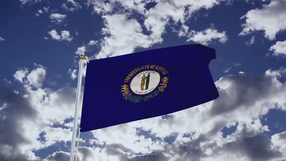 Kentucky Flag With Sky