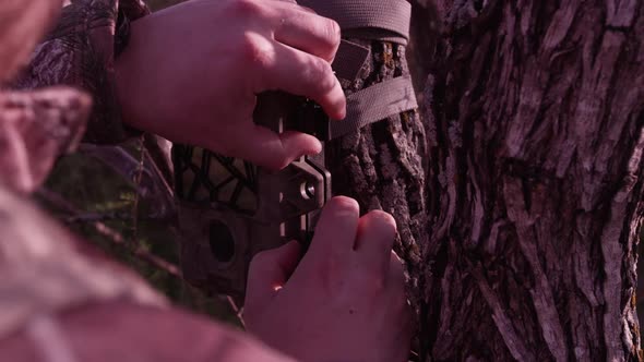 shots of putting out a trail camera