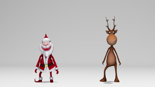 Santa Claus and Christmas Deer