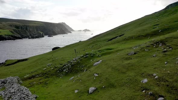 Abandoned Village at An Port Between Ardara and Glencolumbkille in County Donegal  Ireland