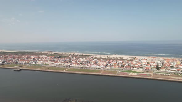 City Coast. Costa Nova, Aveiro. Portugal 4k