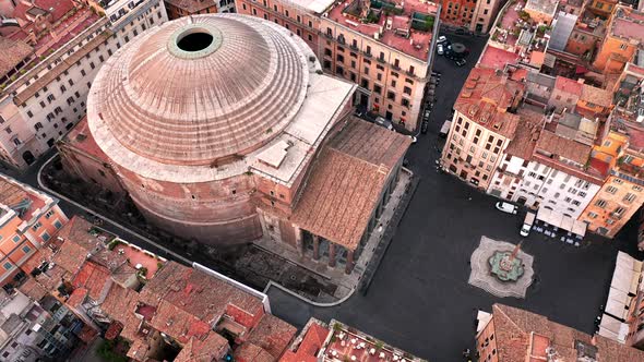 Aerial view of Pantheon in Rome