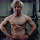 Young Asian Bodybuilder in training in the gym. Strong man showing his muscle. Slow motion - VideoHive Item for Sale