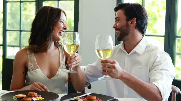 Happy couple having wine 4k