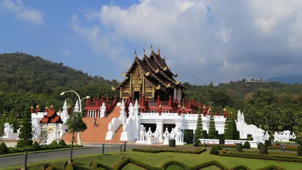 4k timelapse of Royal Park Rajapruek (Hor Kam Luang) in Chaing Mai, Thailand