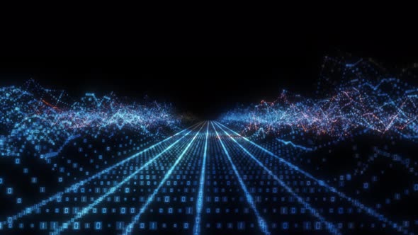 Glow Digital Landscape with Particles alt