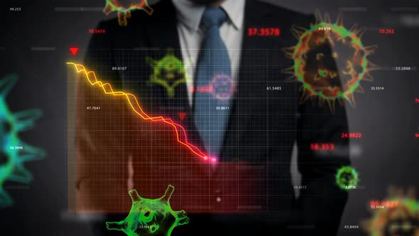 Businessman Accessing Stock Market Crash Data Due To Pandemic