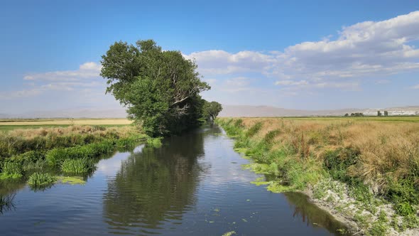 river nature landscape